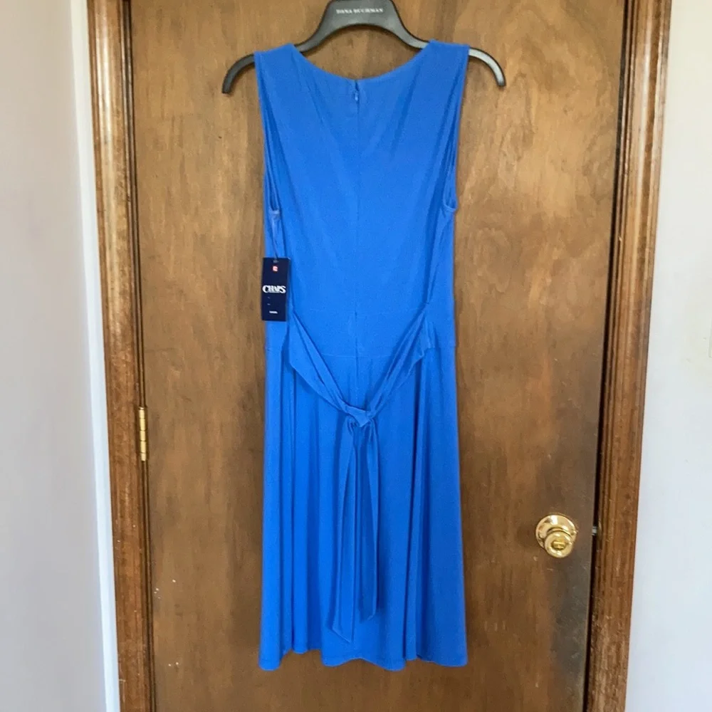 Chaps sleeveless fit and flare dress ties in back size L - Picture 10 of 16